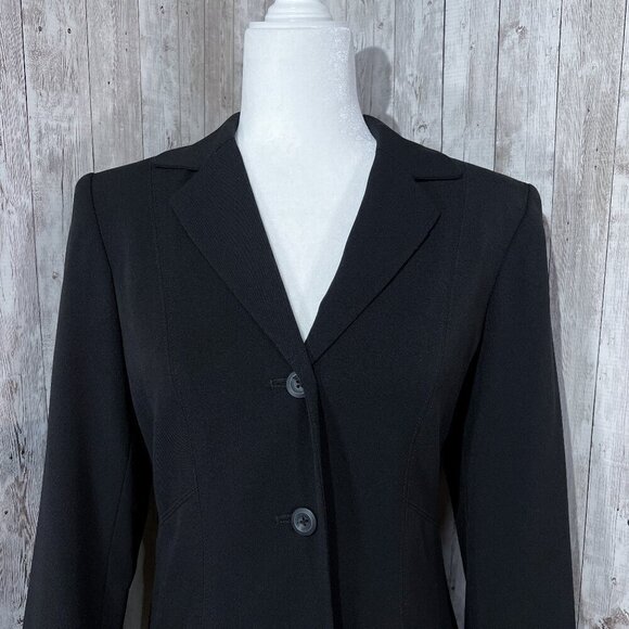 Women's Rafaella Long Sleeve Blazer | Collared | Button | Size 6 | Black | Lined - Picture 5 of 16